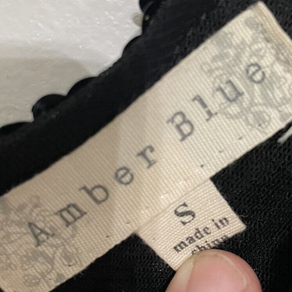 AMBER BLUE BLACK LINED‎ SEQUINED BODYCON DRESS SMALL-EUC - Picture 7 of 9